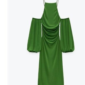 Zara Green Long Sleeve Dress
